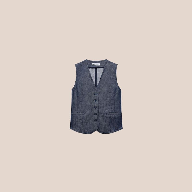 denim tailored vest