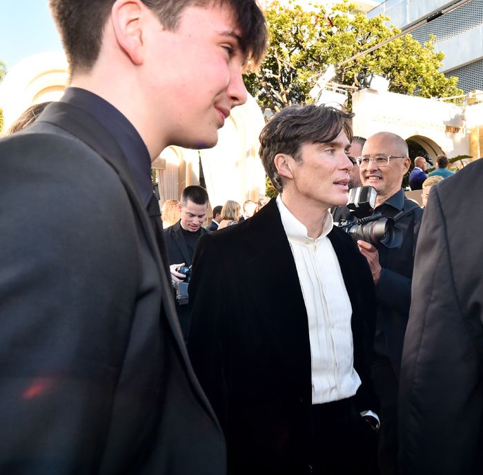 Cillian Murphy y su hijo en los Globos de Oro