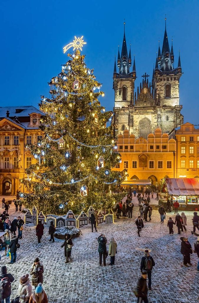 Plaza de Praga en Navidad, República Checa   