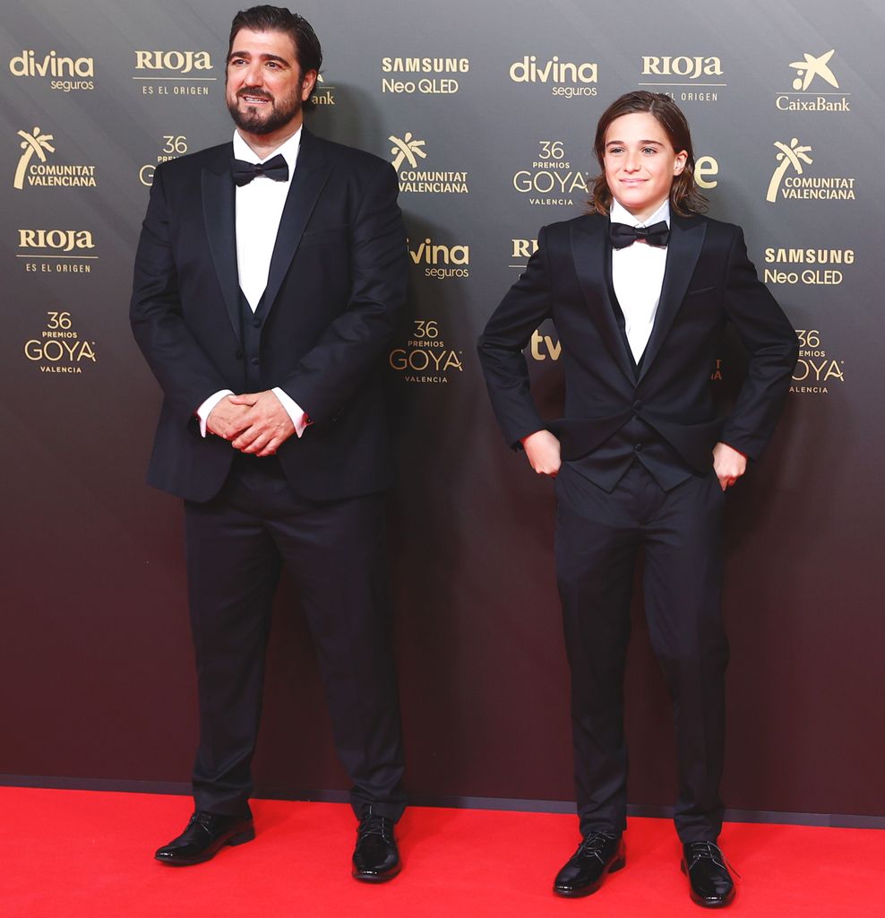 Antonio Orozco y su hijo Jan en los Premios Goya en Valencia el 12 de febrero de 2022