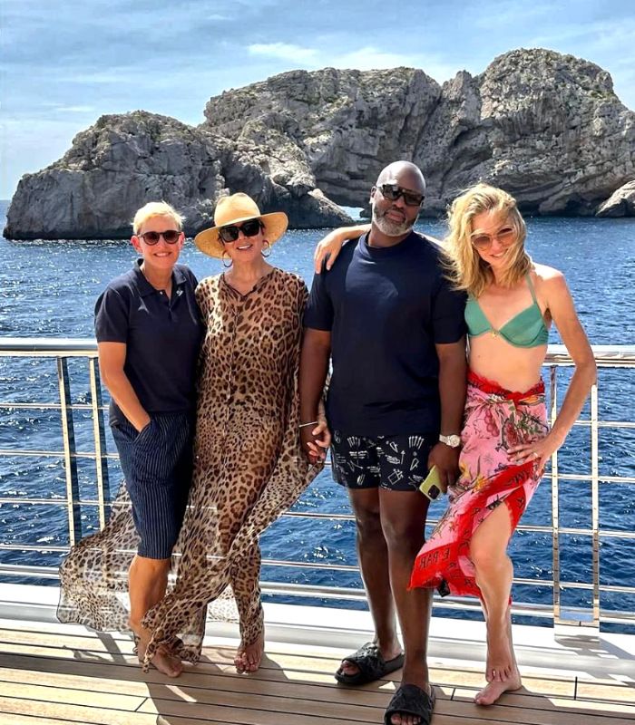 Kris Jenner, Ellen DeGeneres, Corey Gamble y Portia de Rossi