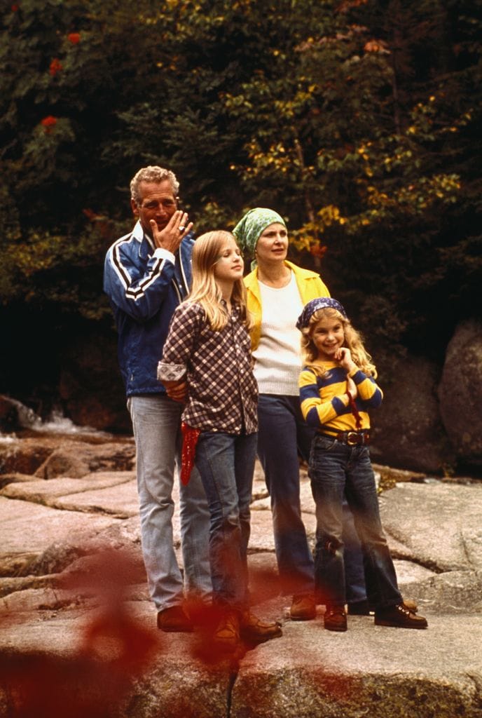 Paul Newman y Joanne Woodward, con sus hijas Melissa y Clea