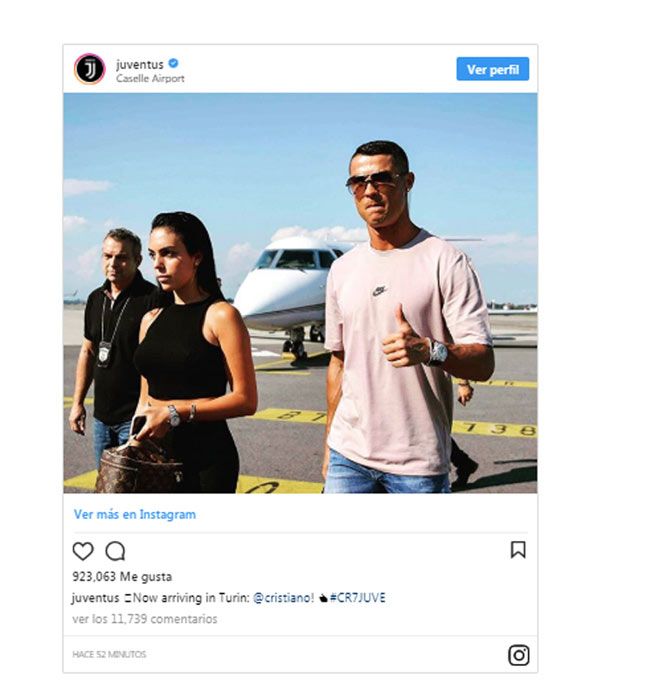 Cristiano Ronaldo y Georgina Rodríguez en Turín