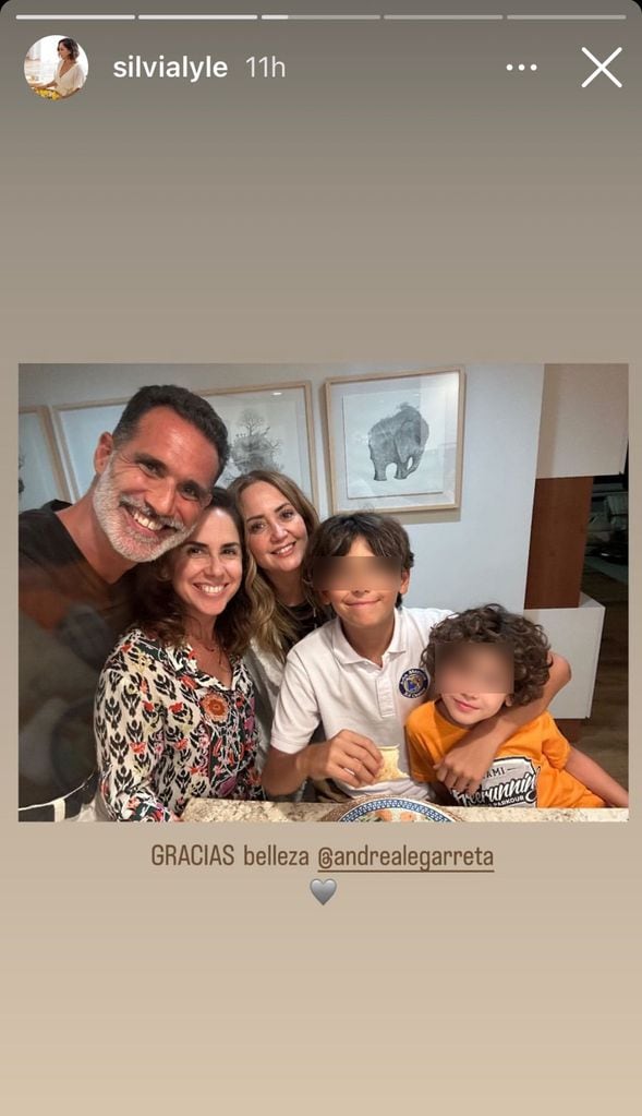 Andrea Legarreta convivió con Silvia, su esposo Lucas Delfino y sus hijos.