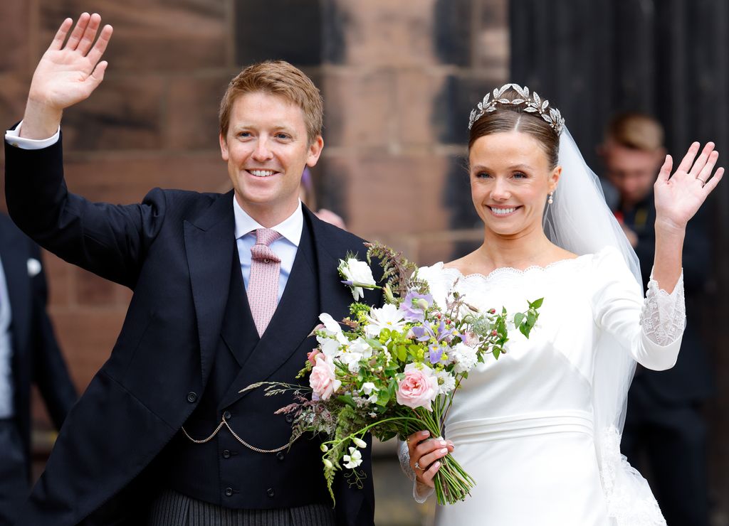 El duque de Westminster y Olivia Henson en el día de su boda