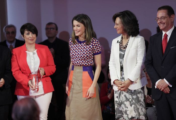 Ana Patricia Botín y la reina Letizia en un acto del  Banco Santander