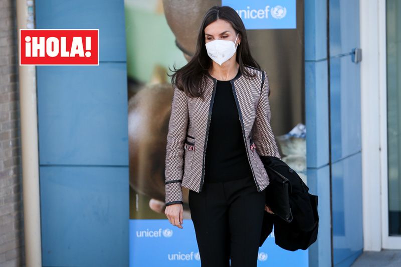 Doña Letizia en la sede de Unicef España