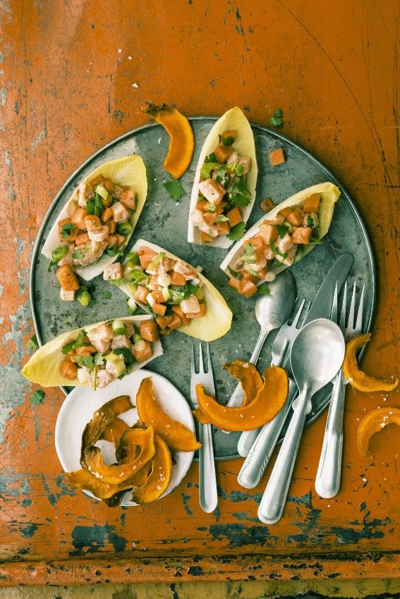 Ceviche-papaya-chips-calabaza