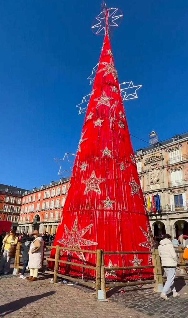 Claves para no perderte las luces de Navidad de Madrid 2023-2024: árbol de Navidad en la plaza Mayor