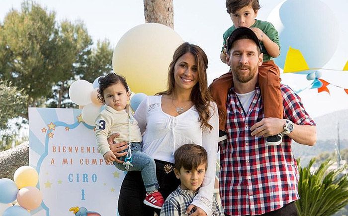 Leo Messi con su familia