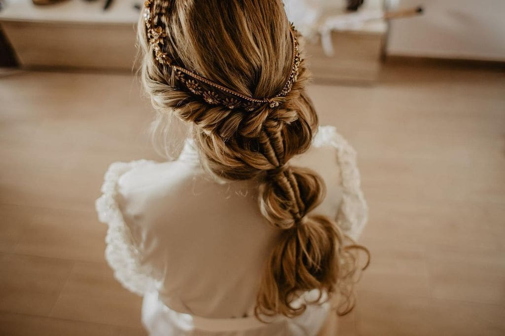 Peinados de novia con trenzas dobles