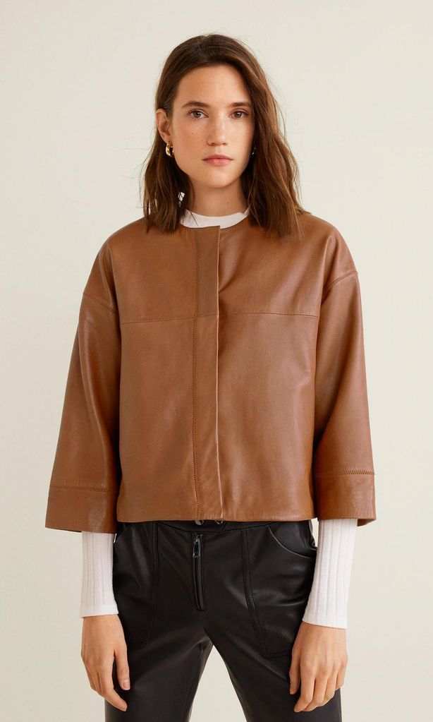 leather jacket de mango