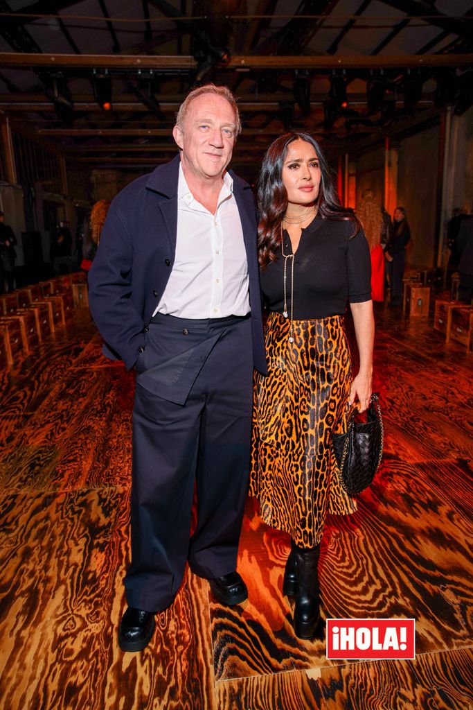 Salma Hayek, la mejor vestida en Fashion Week con su marido François-Henri Pinault