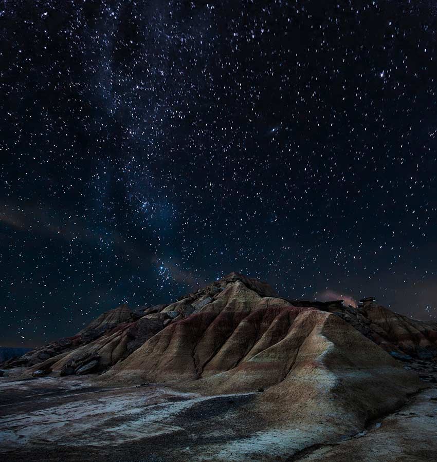 Cielo estrellado en las Bardenas Reales de Navarra