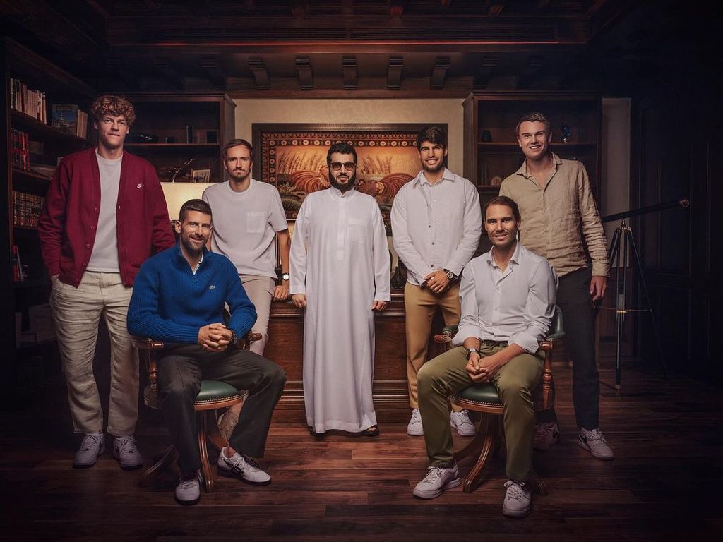 Jannik Sinner, Djokovic, Daniil Medvedev, Carlos Alcaraz, Nadal y Holger Rune