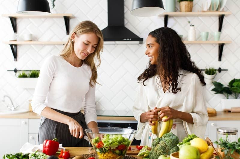 amigas dieta sana