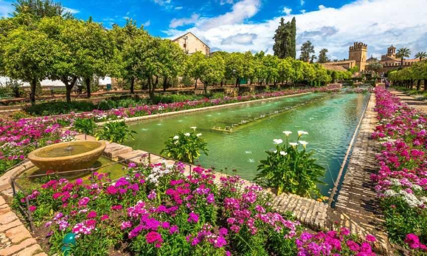 Jardines del Alcázar de los Reyes Cristianos en Córdoba