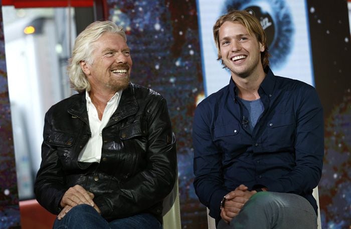 Richard Branson con su hijo Sam