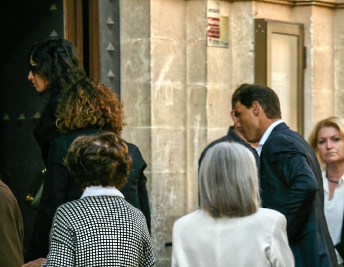 Rafa Nadal en el funeral de su suegro