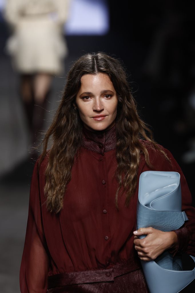 Model Malena Costa wears â Simorraâ collection during Pasarela Cibeles Mercedes-Benz Fashion Week Madrid 2025 in Madrid, on 21 February 2025.