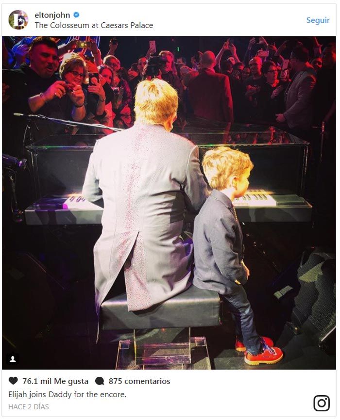 Elton John y su hijo Elijah