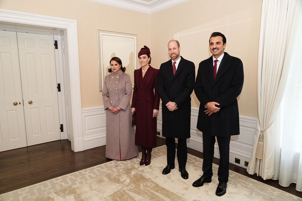 Kate Middleton y el príncipe Guillermo con el emir de Catar y la jequesa de Catar