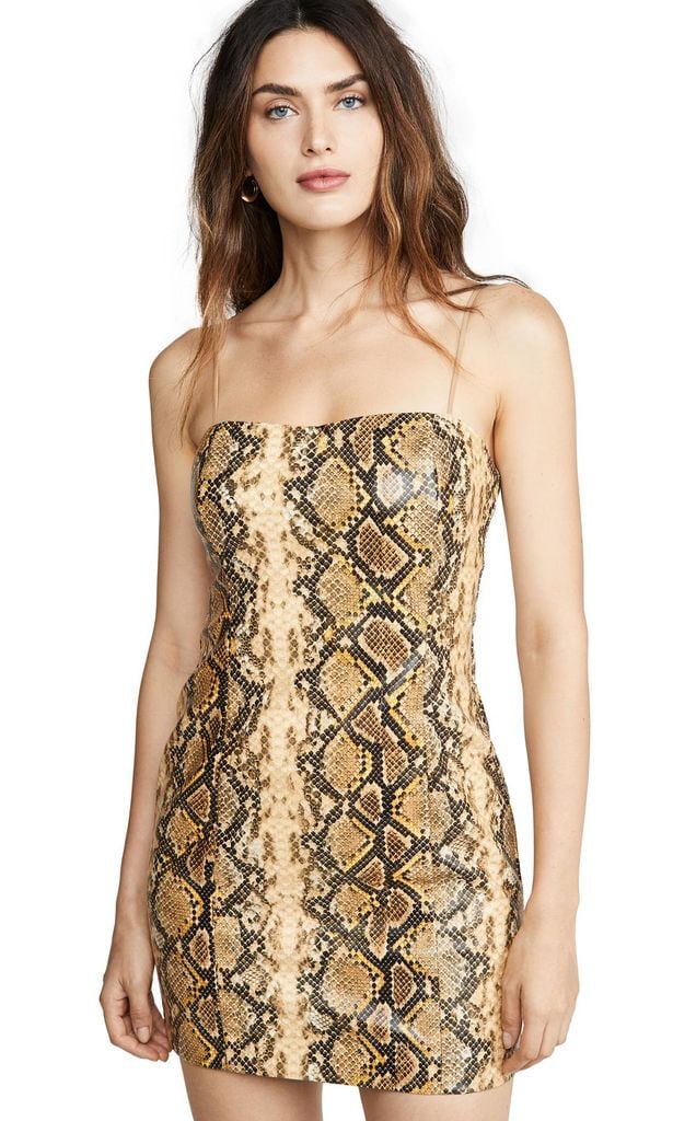 gold python hayley dress de likely