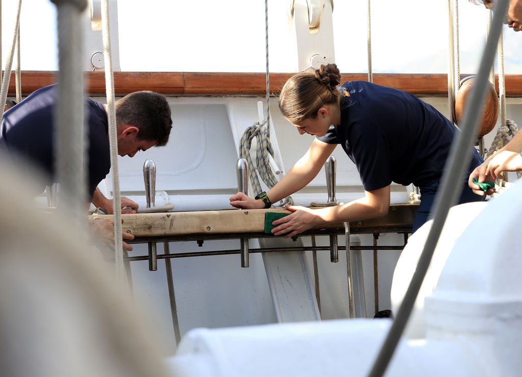 La princesa Leonor a bordo de Elcano