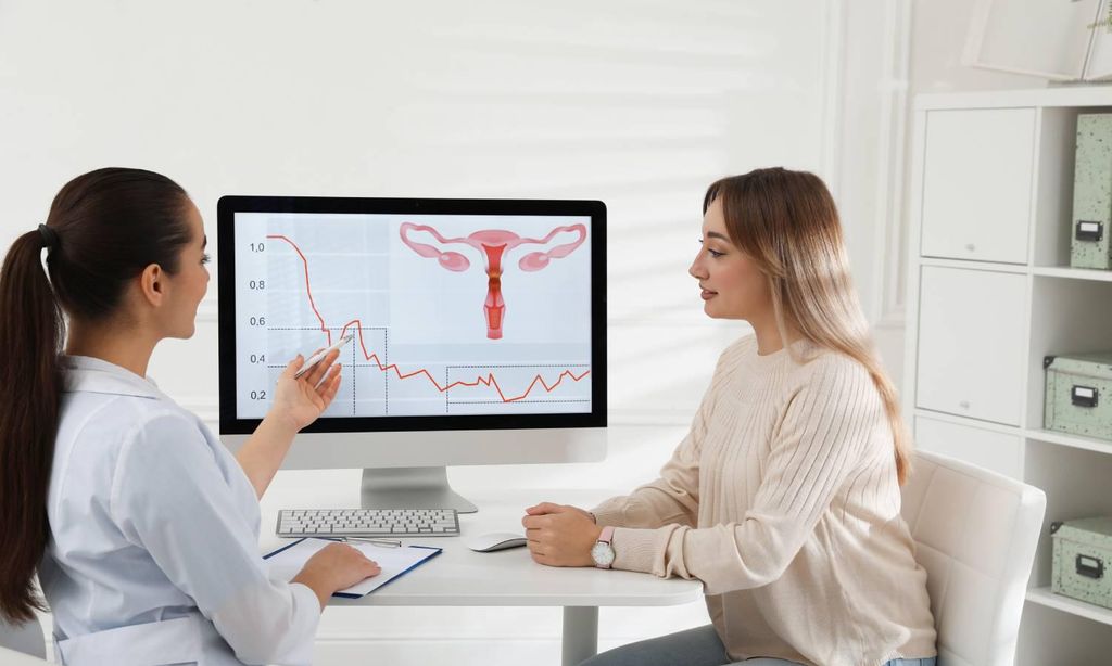 mujer en la consulta del ginec logo