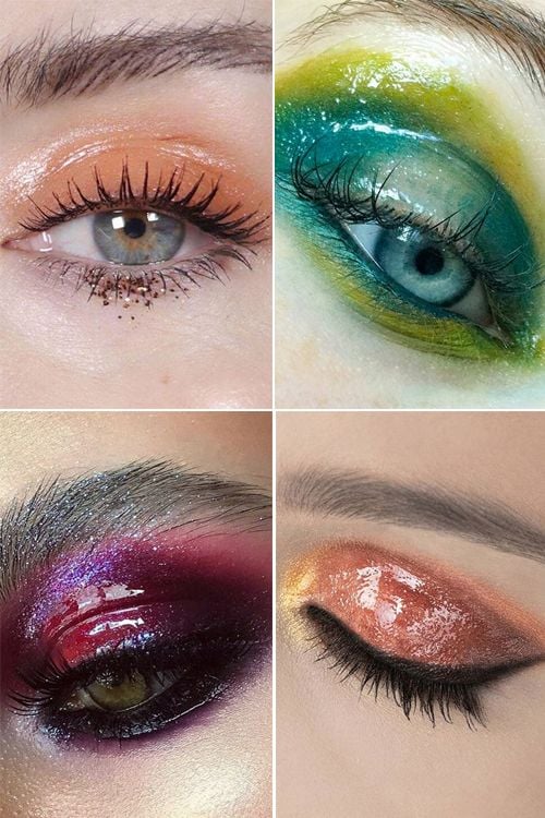 ejemplos de maquillajes de ojos glossy