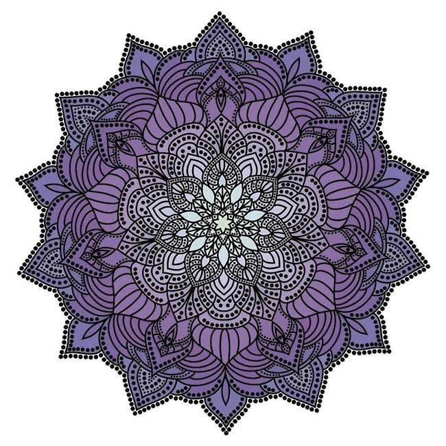 ¿Qué representa el color morado de los mandalas?