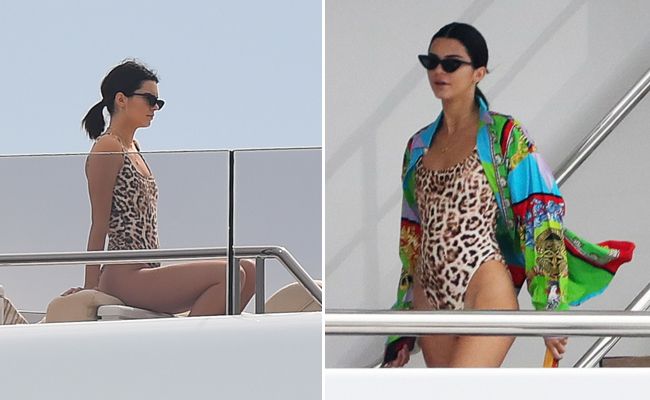 Kendall Jenner con bañador de leopardo