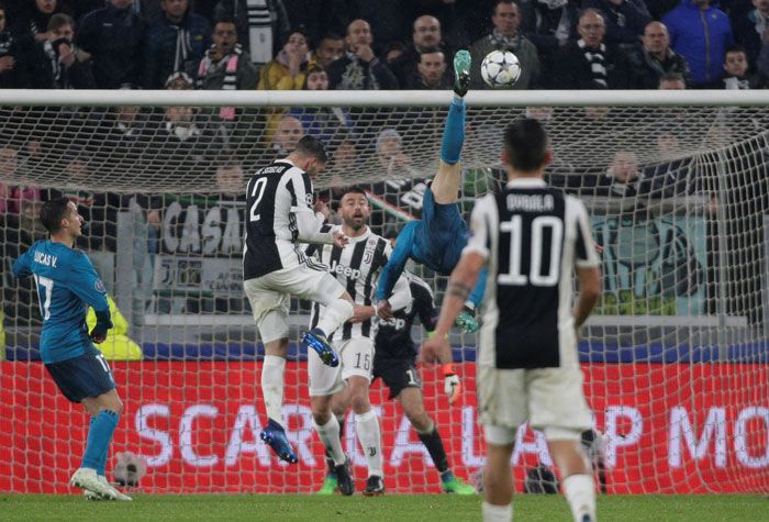 Cristiano Ronaldo marcando un gol de chilena frente a la Juventus