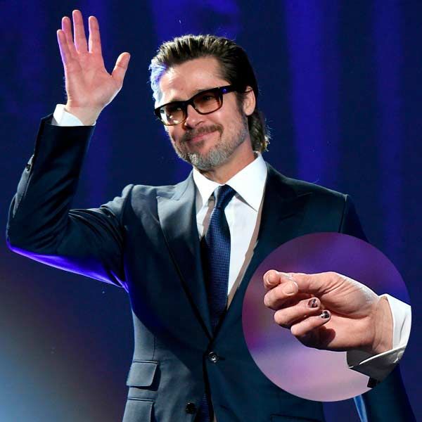 Brad Pitt se ha dejado ver en al menos dos ocasiones con parte de las uñas de la mano pintadas
