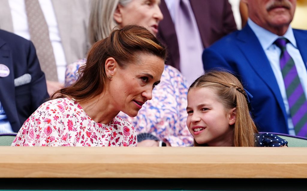 Pippa Middleton y la princesa Charlotte. Final Wimbledon. Julio 2024. Londres