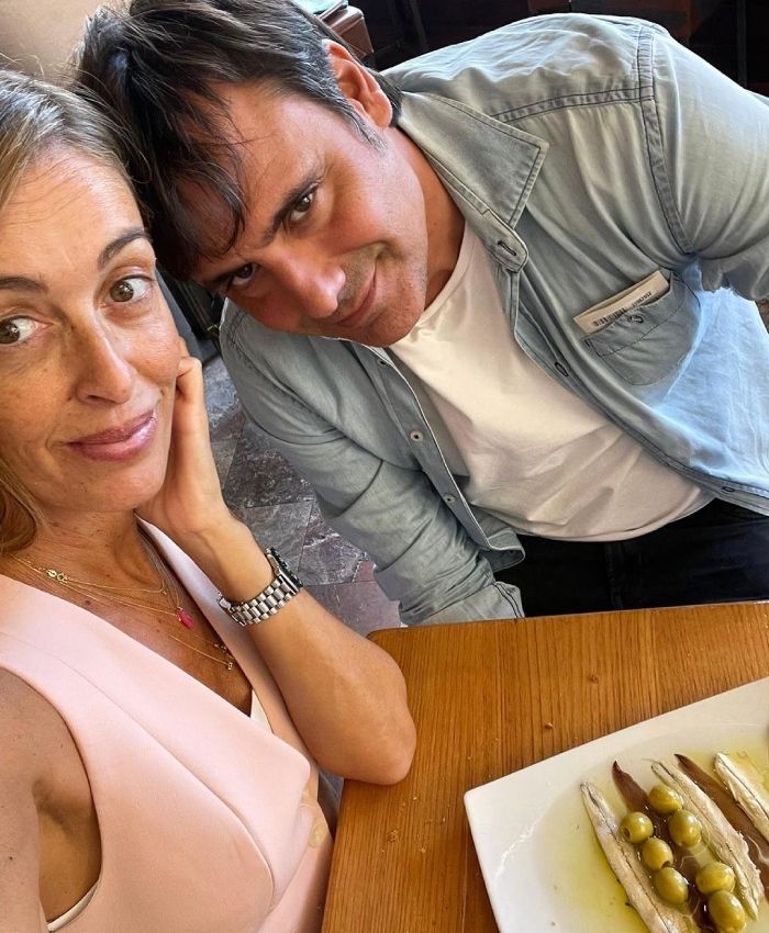 María Amores e Ion Aramendi disfrutando de una comida