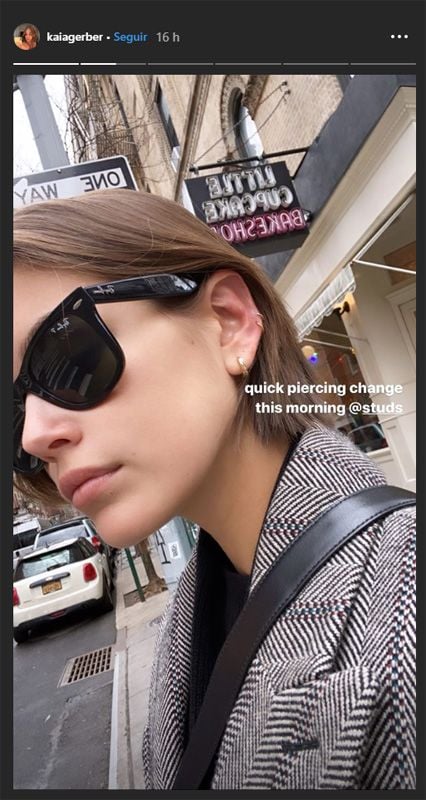 kaia gerber piercing