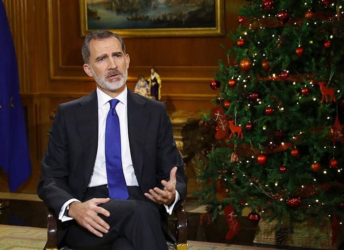 El rey Felipe durante el Mensaje de Navidad