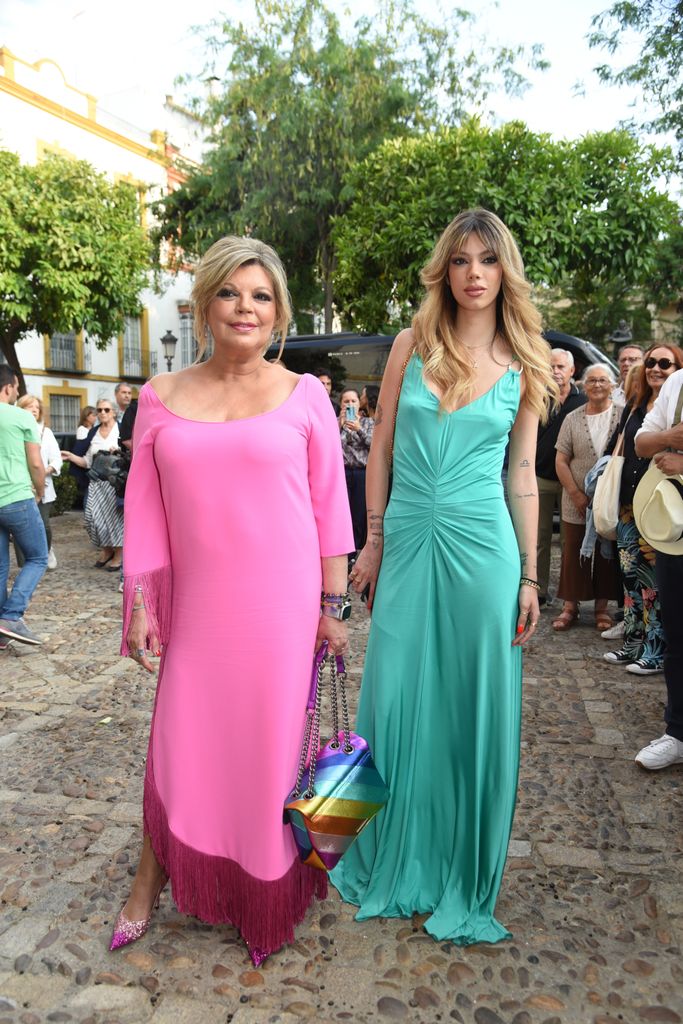 Presenter Terelu Campos and Alejandra Rubio during wedding of Raul Prieto and Joaquin Torres in Sevilla on Friday, 19 May 2023.