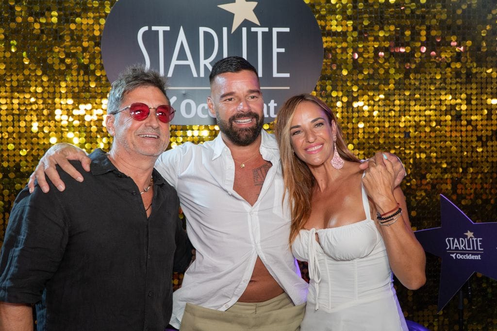 Antonio Hidalgo, Ricky Martin y Ana Ruiz en el Starlite Occident