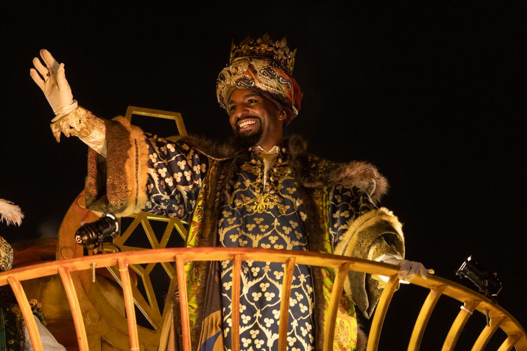 El rey Baltasar de la cabalgata de Reyes Magos de Madrid