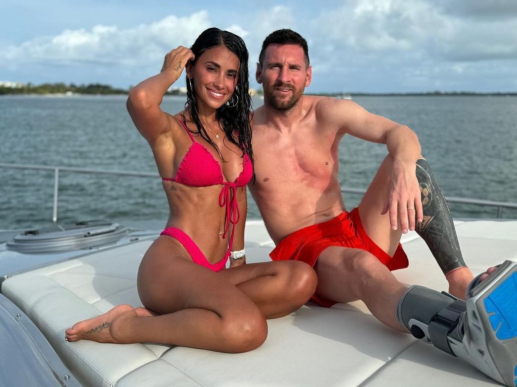 Antonela Roccuzzo y Lionel Messi de vacaciones en Miami, julio 2024