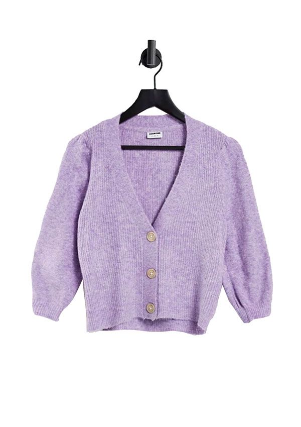 noisy may asos cardigan corto boton joya punto