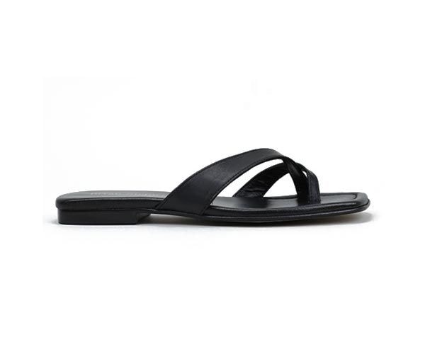 sandalias planas negras