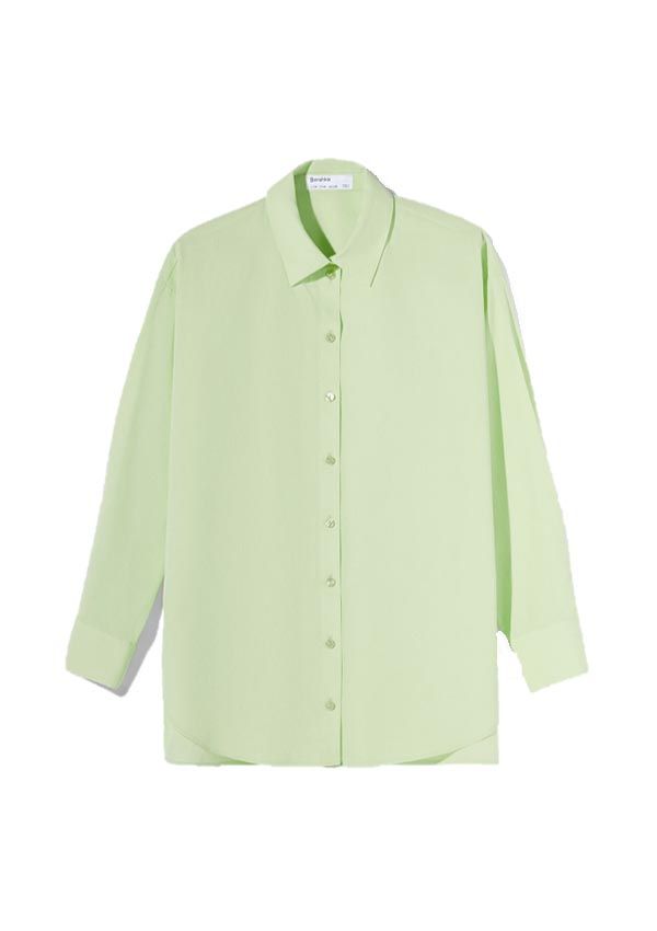 camisa verde bershka