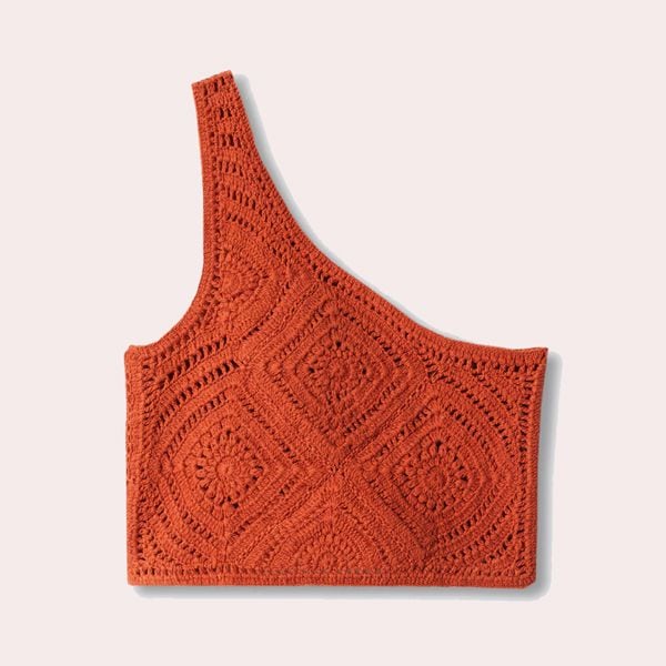 Top crochet asimétrico Mango Outlet