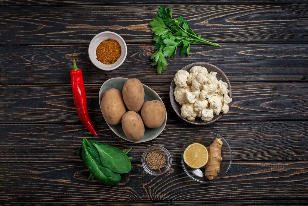 Ingredientes para hacer 'Aloo Gobi'