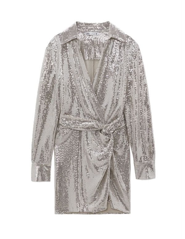 zara vestido glitter