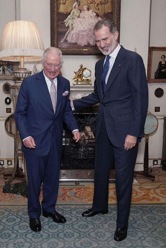 Los reyes Felipe y Carlos III en Clarence House