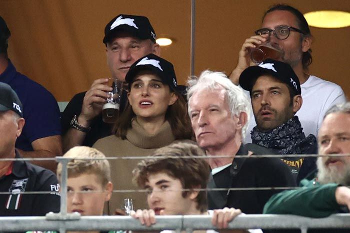 Natalie Portman y Benjamin Millepied, invitados por Russell Crowe a un partido de rugby